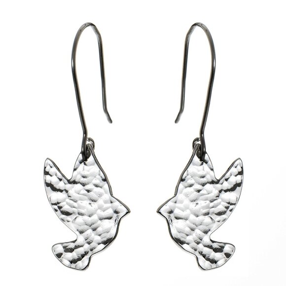 Handmade Silver Plated Dove Earrings (birds) - Picture 2 of 3